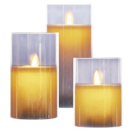 Lot de 3 bougies LED / 6xAA