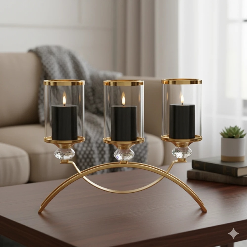 Lot de 3 bougies LED BRILLO (2x piles AA) noires avec télécommande