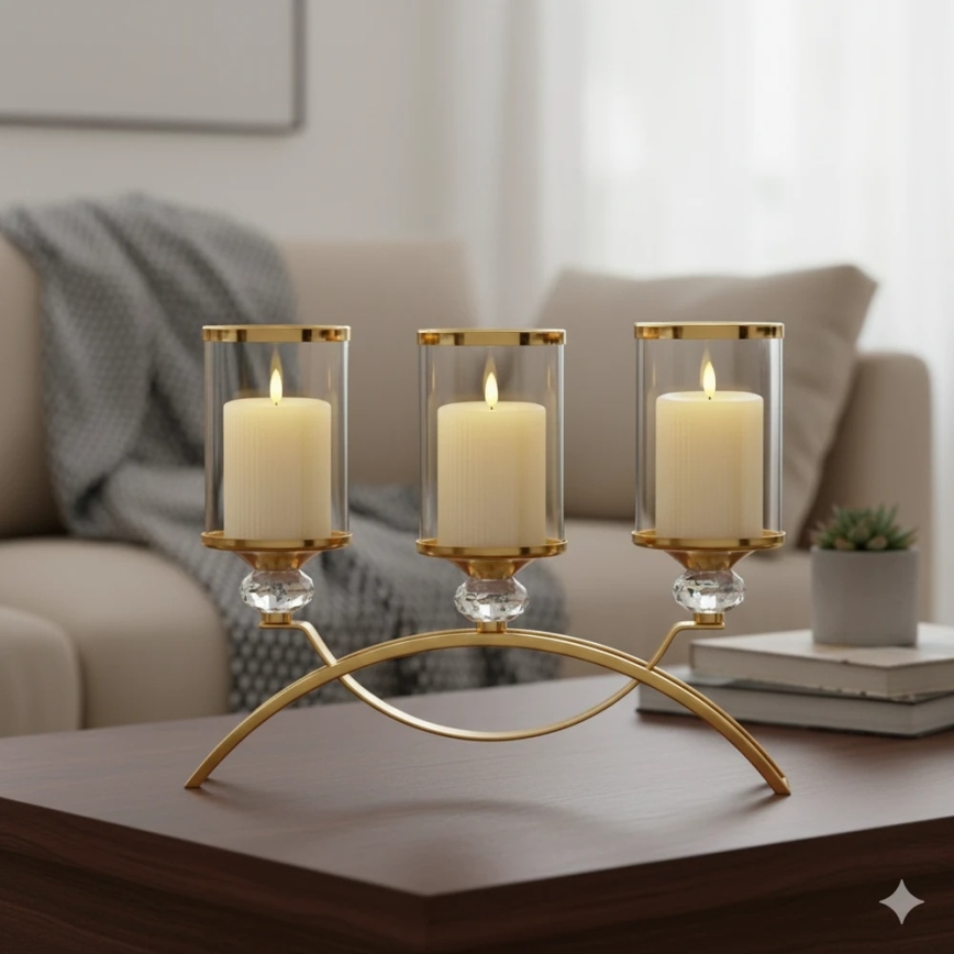 Lot de 3 bougies LED BRILLO LED/3xAAA, crème, avec télécommande