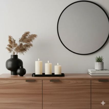 Lot de 3 bougies LED BRILLO LED/3xAAA, crème, avec télécommande