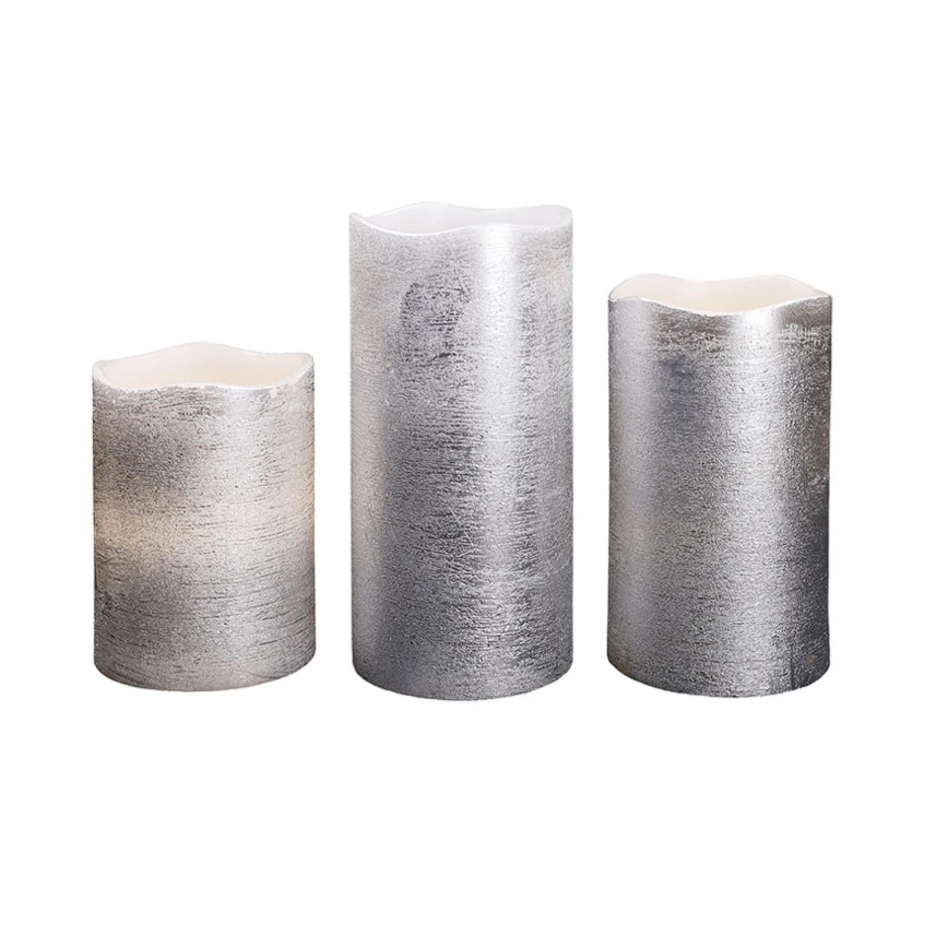 Lot de 3 bougies LED LED/3xAAA, blanc chaud