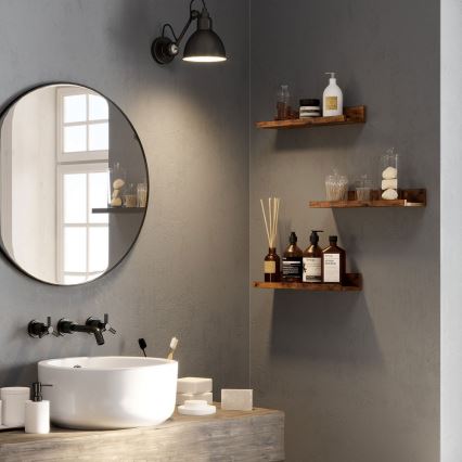Lot de 3 étagères murales SHELFY 38x5x10 cm marron