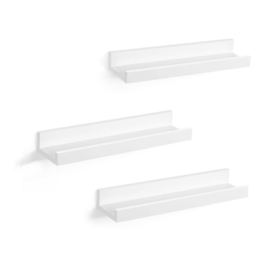 Lot de 3 étagères murales SHELFY blanches