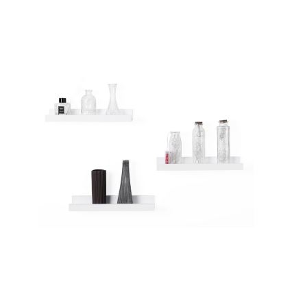 Lot de 3 étagères murales SHELFY blanches