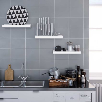 Lot de 3 étagères murales SHELFY blanches