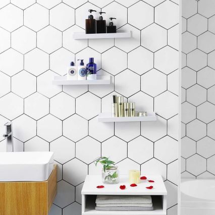 Lot de 3 étagères murales SHELFY blanches