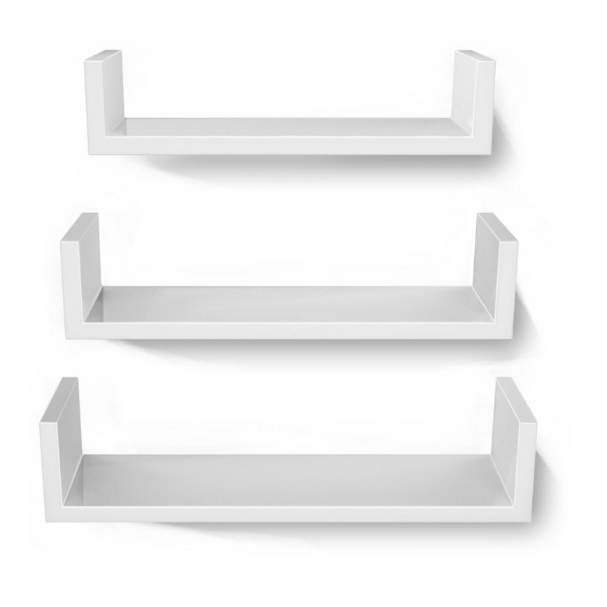 Lot de 3 étagères murales SHELFY blanches