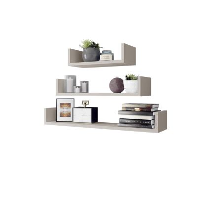 Lot de 3 étagères murales TRIO 11x40/60/80 cm cachemire