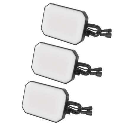 Lot de 3 projecteurs extérieurs LED RGBIC dimmables GoSmart — 14 W, 230 V, 3000–6500 K, IP65, Wi‑Fi Tuya