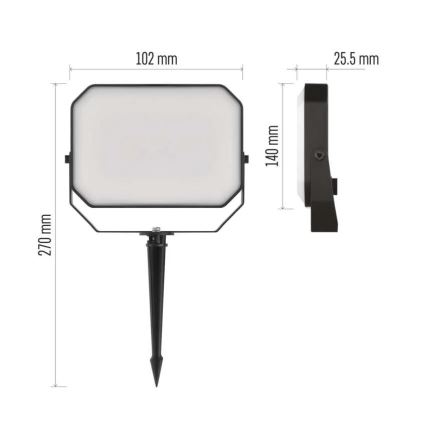 Lot de 3 projecteurs extérieurs LED RGBIC dimmables GoSmart — 14 W, 230 V, 3000–6500 K, IP65, Wi‑Fi Tuya
