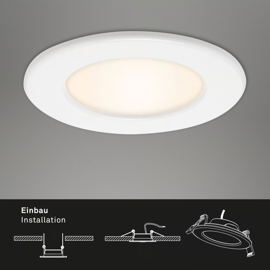 Lot de 3 spots encastrés LED pour salle de bains — 6W, 230V, 3000K, IP44, blanc
