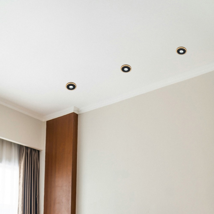 Lot de 3 spots encastrés TOBBY 1x GU10 / 20W / 230V Ø 11,5 cm chêne/noir