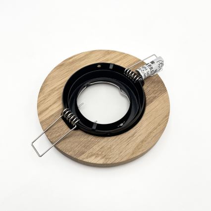 Lot de 3 spots encastrés TOBBY 1x GU10 / 20W / 230V Ø 11,5 cm chêne/noir