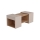 Lot de 3 tables basses SOLIS 45/45/100x30/30/40 cm beige/épicéa
