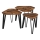 Lot de 3 tables d'appoint ELDUR, brun/noir