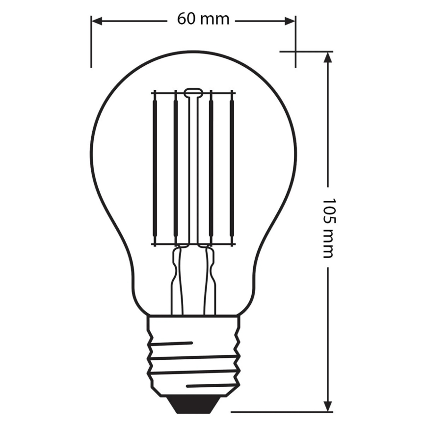 LOT DE 3x ampoules LED Base Classic Filament A60 E27/11W/230V 4000K - Osram