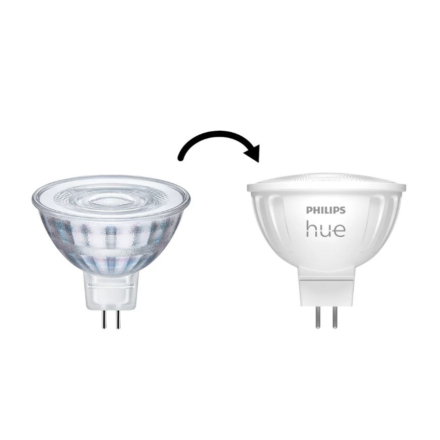 Lot de 4 ampoules LED dimmables Philips Hue WHITE AMBIANCE GU5,3/MR16/5,1W/12V 2200-6500K