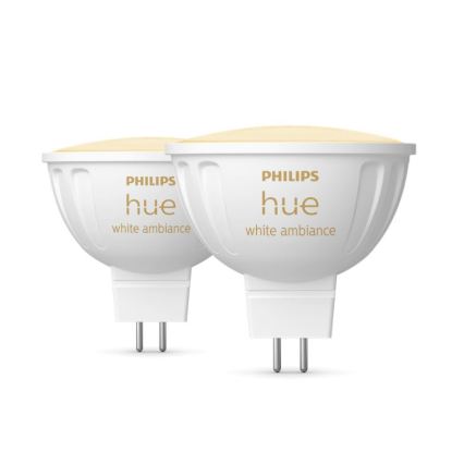 Lot de 4 ampoules LED dimmables Philips Hue WHITE AMBIANCE GU5,3/MR16/5,1W/12V 2200-6500K