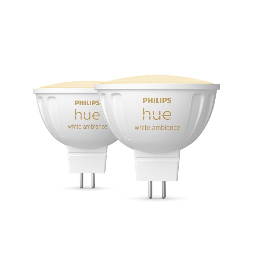 Lot de 4 ampoules LED dimmables Philips Hue WHITE AMBIANCE GU5,3/MR16/5,1W/12V 2200-6500K