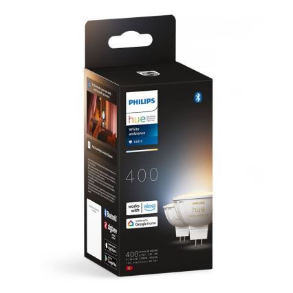 Lot de 4 ampoules LED dimmables Philips Hue WHITE AMBIANCE GU5,3/MR16/5,1W/12V 2200-6500K