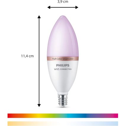 Pack de 4 ampoules LED RGB dimmables Philips SMART C37 E14/5W/230V 2200-6500K