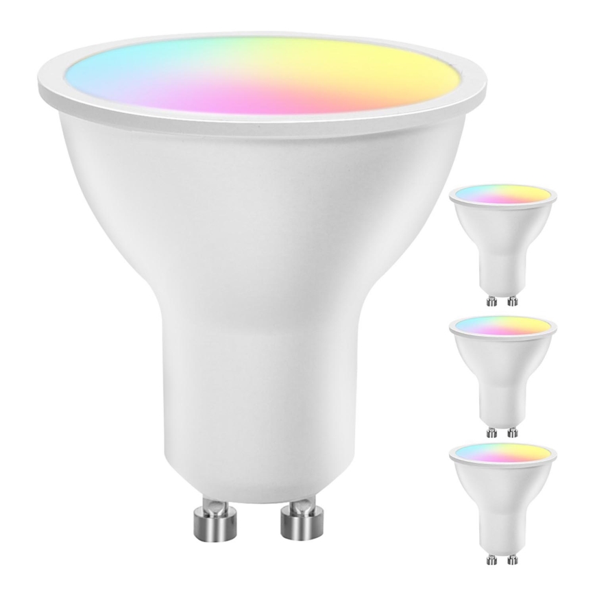 Lot de 4 ampoules LED RGBW dimmables connectées GU10 4,9 W 230 V 2700–6500 K - Aigostar