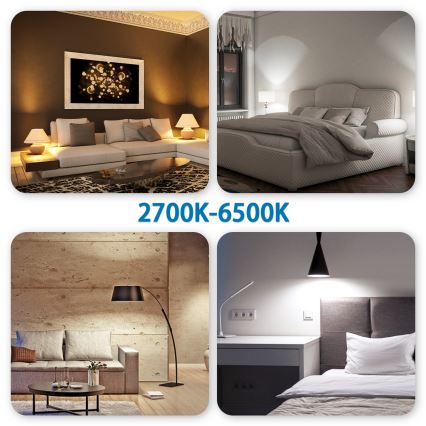 Lot de 4 ampoules LED RGBW dimmables connectées GU10 4,9 W 230 V 2700–6500 K - Aigostar