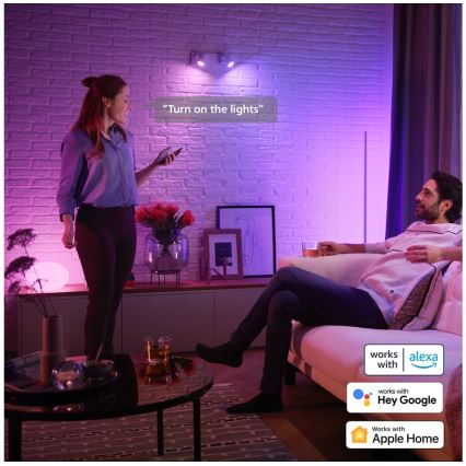Lot de 4 ampoules LED RGBW dimmables Philips Hue White and Color Ambiance GU5,3/MR16/6,3W/12V 2000-6500K