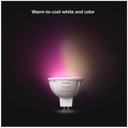 Lot de 4 ampoules LED RGBW dimmables Philips Hue White and Color Ambiance GU5,3/MR16/6,3W/12V 2000-6500K