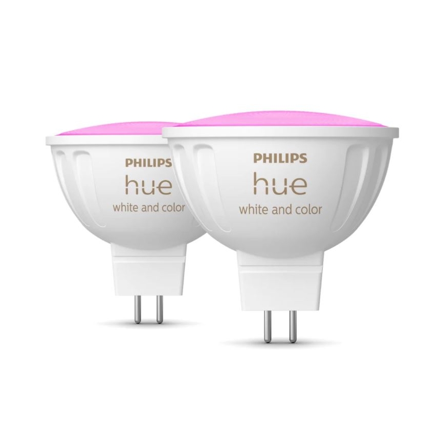 Lot de 4 ampoules LED RGBW dimmables Philips Hue White and Color Ambiance GU5,3/MR16/6,3W/12V 2000-6500K