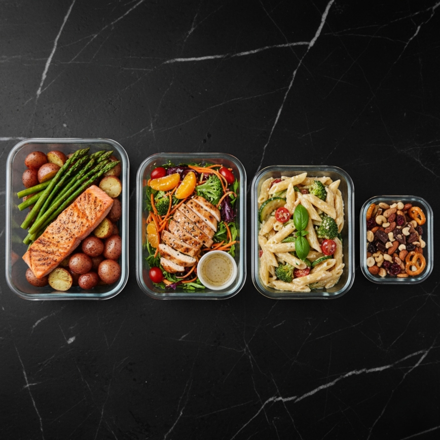 Lot de 4 boîtes de conservation pour aliments, transparentes / menthe