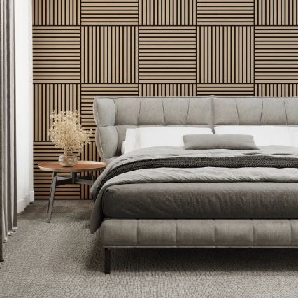 Lot de 4 panneaux d'habillage acoustiques DANVIKEN 60×60 cm, finition chêne