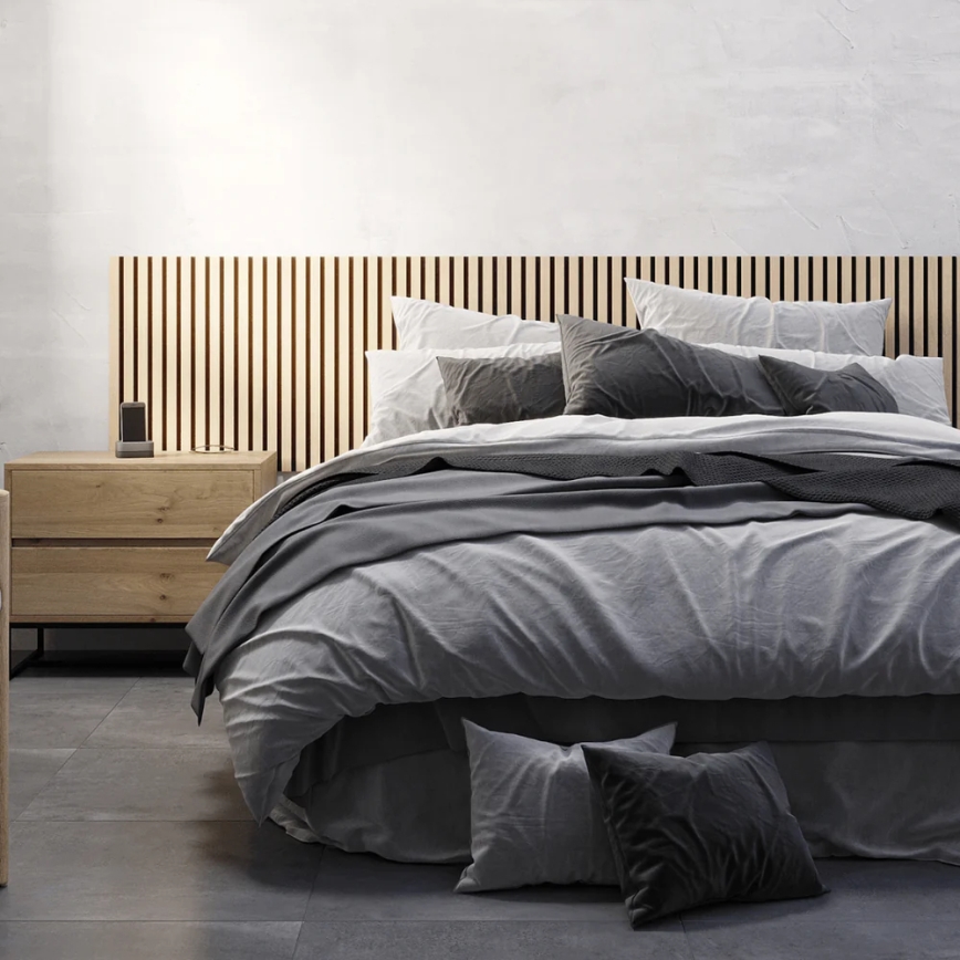 Lot de 4 panneaux d'habillage acoustiques DANVIKEN 60×60 cm, finition chêne