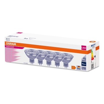 Lot de 5 ampoules LED MR16 GU5,3/2,6W/12V 2700K 36° - Osram