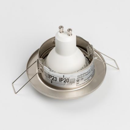 Lot de 5 spots encastrés pour salle de bains, 1xGU10/4W/230V, IP23, finition chrome mat