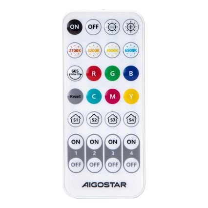 Lot de 6 ampoules LED RGBW dimmables MESH GU10/6,5W/230V 2700-6500K + télécommande - Aigostar