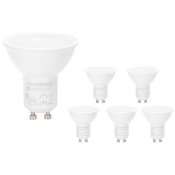 Lot de 6 ampoules LED RGBW dimmables MESH GU10/6,5W/230V 2700-6500K + télécommande - Aigostar