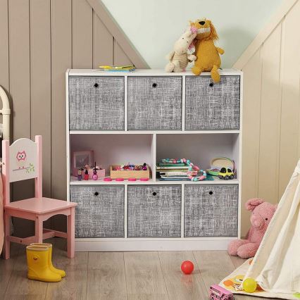 Lot de 6 boîtes de rangement CURAN, grises