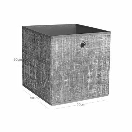 Lot de 6 boîtes de rangement CURAN — 30 x 30 x 30 cm, gris