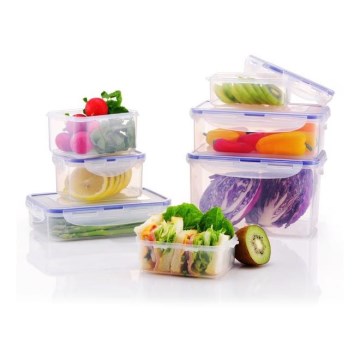 Lot de 7 boîtes alimentaires LOCK bleu/transparent