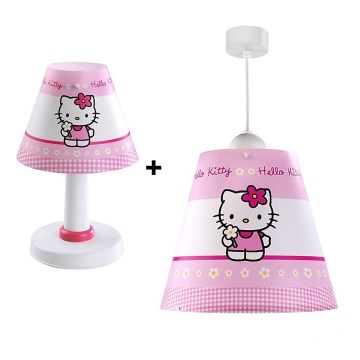 Lot Lustre enfant + Lampe de table HELLO KITTY E27/60W