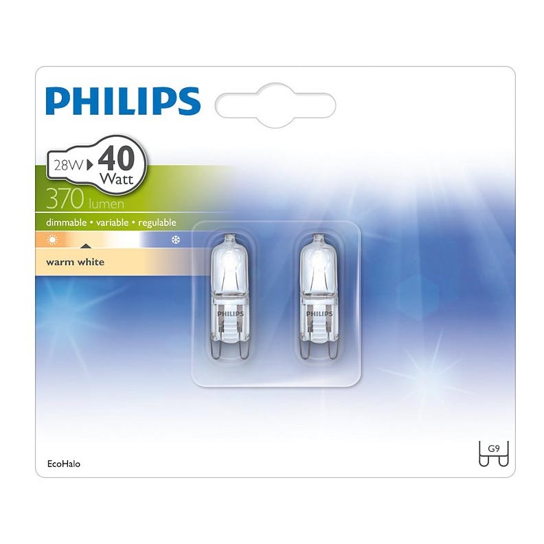 LOT x2 Ampoule industrielle Philips ECOHALO G9/28W/230V 2800K