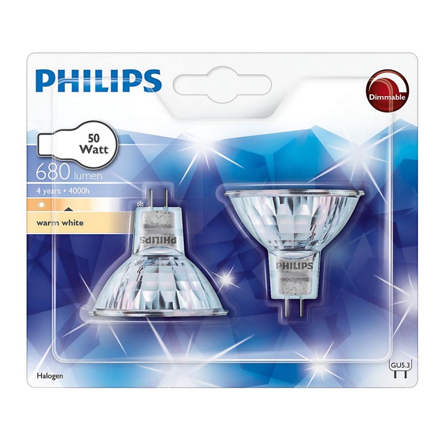 LOT x2 Ampoule industrielle Philips HALOGEN GU5,3/50W/12V 3000K