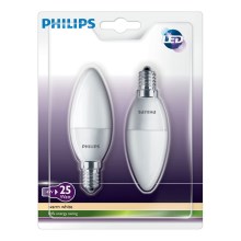 LOT x2 Ampoule LED Philips E14/4W/230V - CANDLE