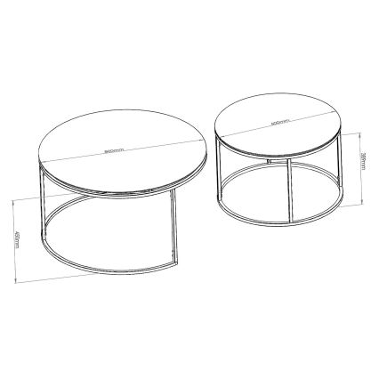 LOT x2 Table basse BELARUS noir