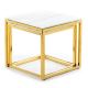 LOT x2 Table basse LIGHT 42x45 cm doré/marbre blanc