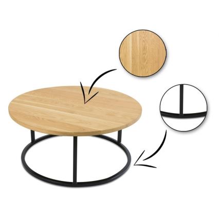 LOT x2 Table basse OAKLOFT 38x90 cm noir/chêne