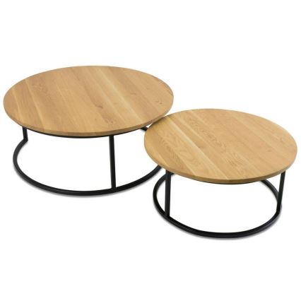 LOT x2 Table basse OAKLOFT 38x90 cm noir/chêne