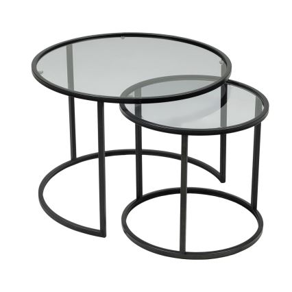 LOT x2 Table basse TOKYO d. 42/60 cm noir