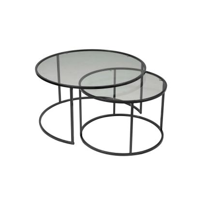 LOT x2 Table basse TOKYO d. 60/80 cm noir